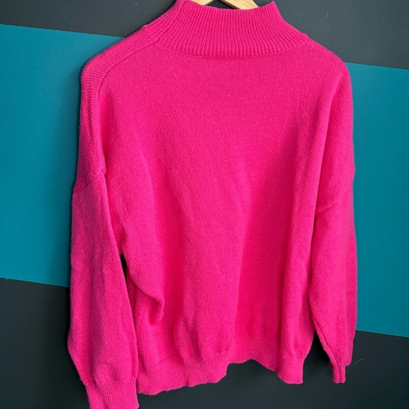 Vibrant Pink Turtleneck Sweater - Picture 4 of 6
